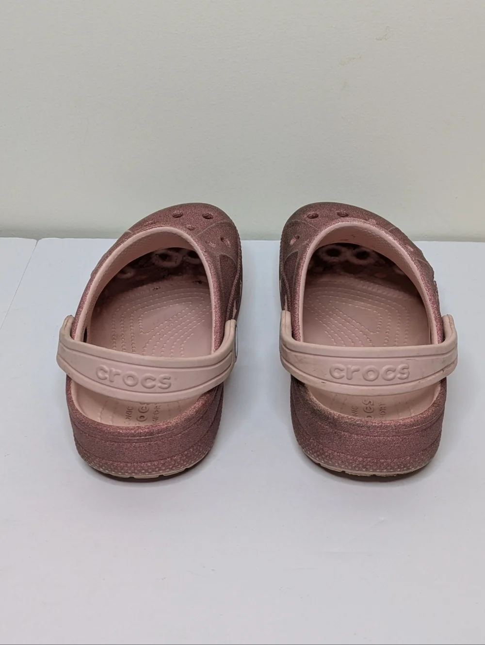 Crocs Pink Sparkles Water Shoe Sandal 13T